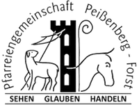 Logo Pfarreiengemeinschaft Peißenberg schwarz weiß