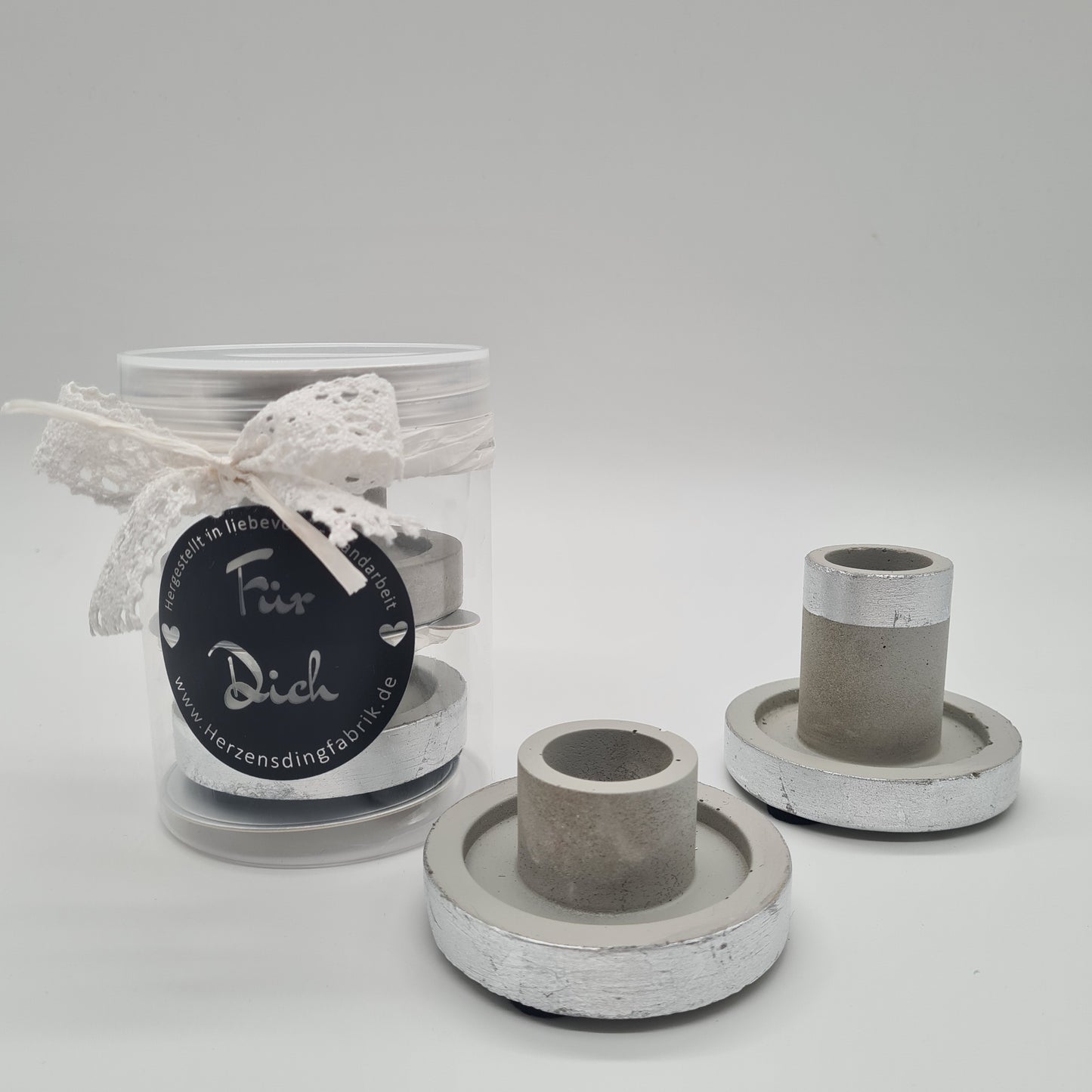 Stabkerzenhalter-Set "Concrete Duo"