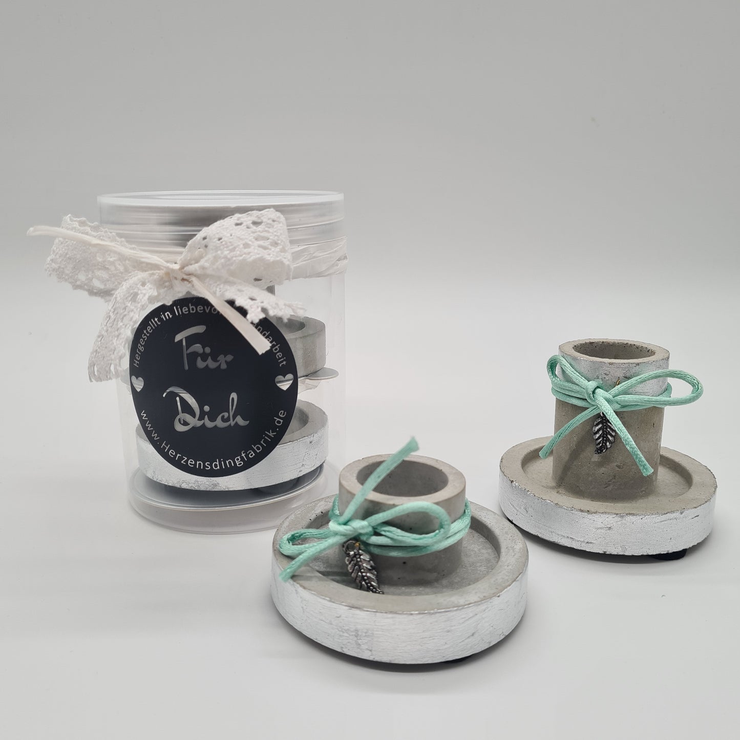 Stabkerzenhalter-Set "Concrete Duo"
