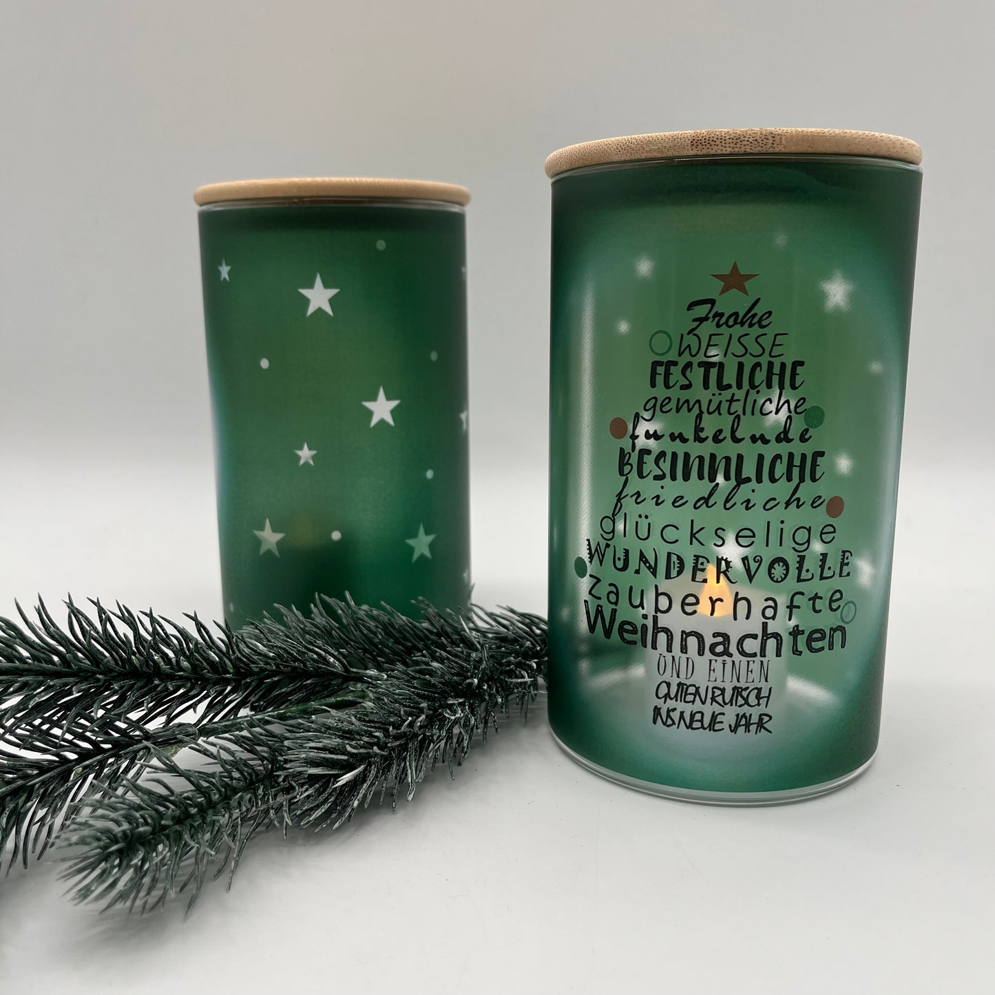 Windlicht "Frohe Weihnachten"